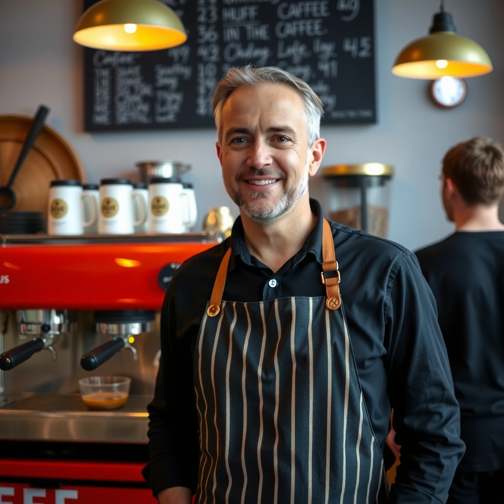 Jan Novák, majitel kavárny