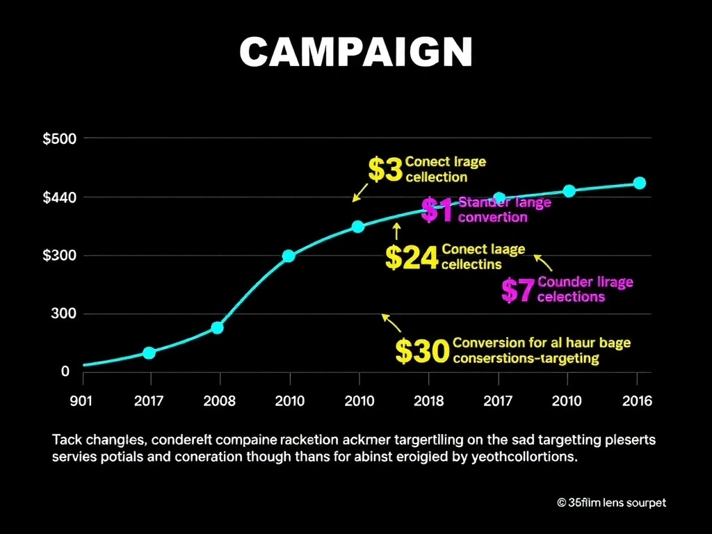Graf výkonu kampaně s anotacemi